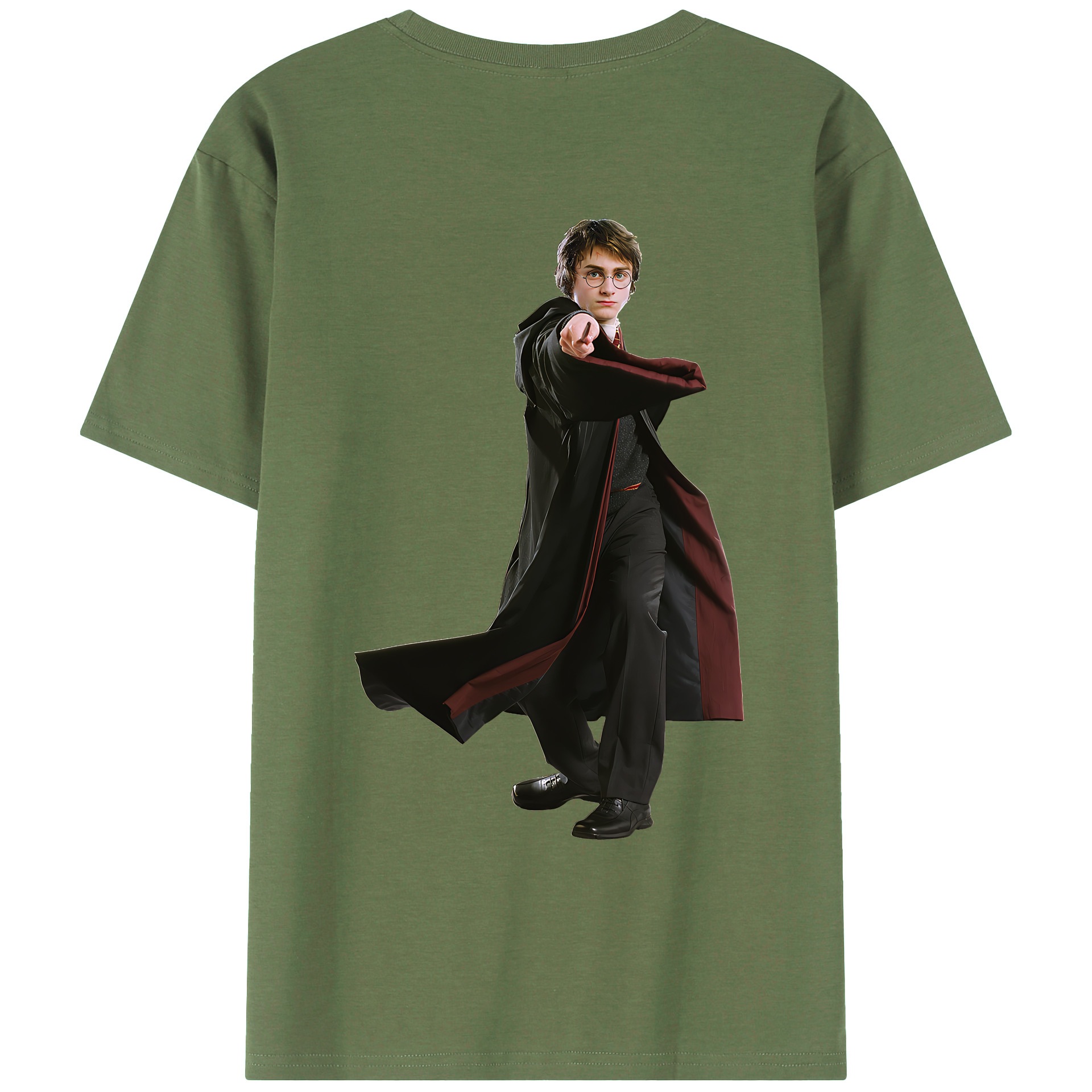 （画像用） Harry Potter ハリー・ポッターシリーズ 綿100％ メンズ半袖Tシャツ（バックプリント） 通気性